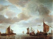 Jan van de Capelle Ships on a Calm oil